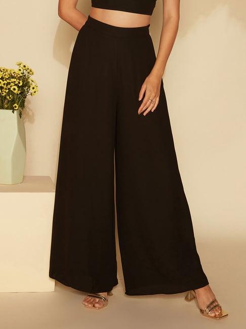 twenty dresses black polyester regular fit high rise pants