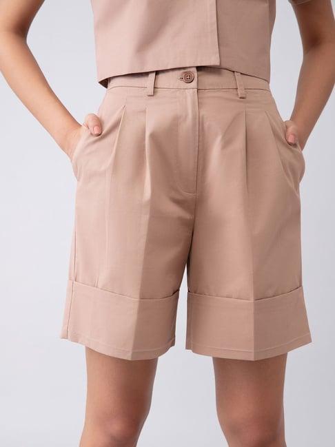 twenty dresses light brown cotton shorts