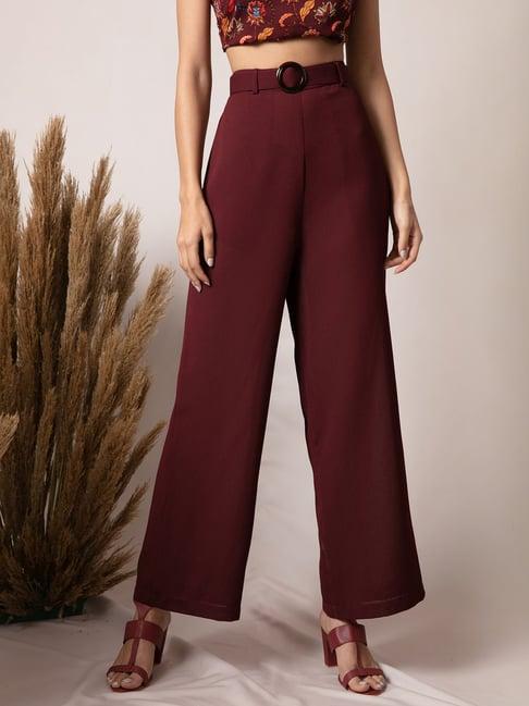 twenty dresses maroon comfort fit pants