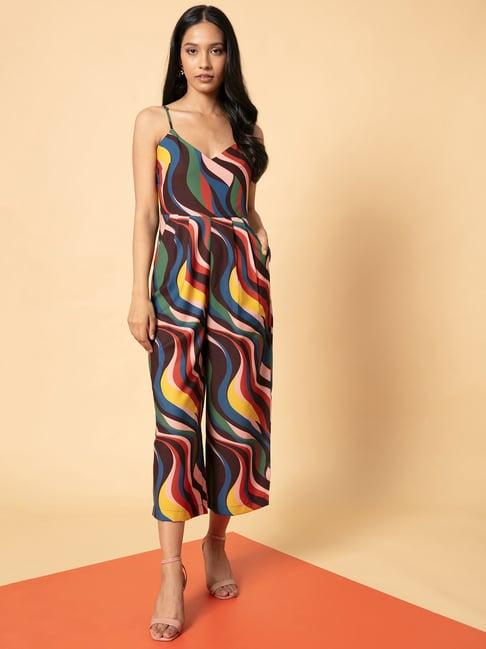 twenty dresses multicolor v neck printed jumpsuit