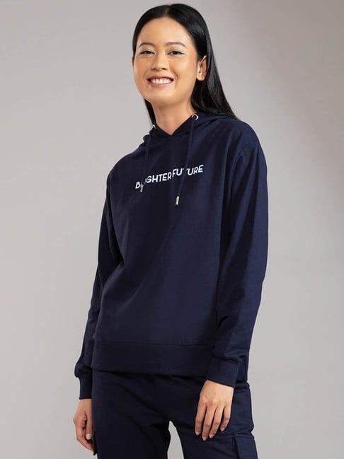 twenty dresses navy graphic print hoodie