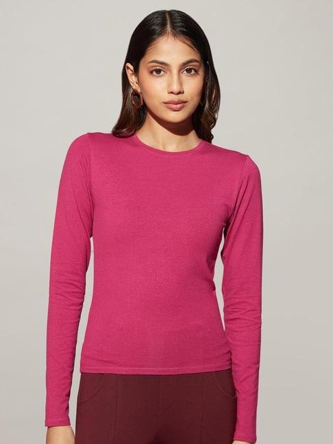 twenty dresses pink cotton full sleeves t-shirt