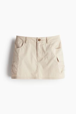 twill cargo mini skirt