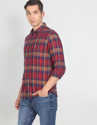 twill check casual shirt