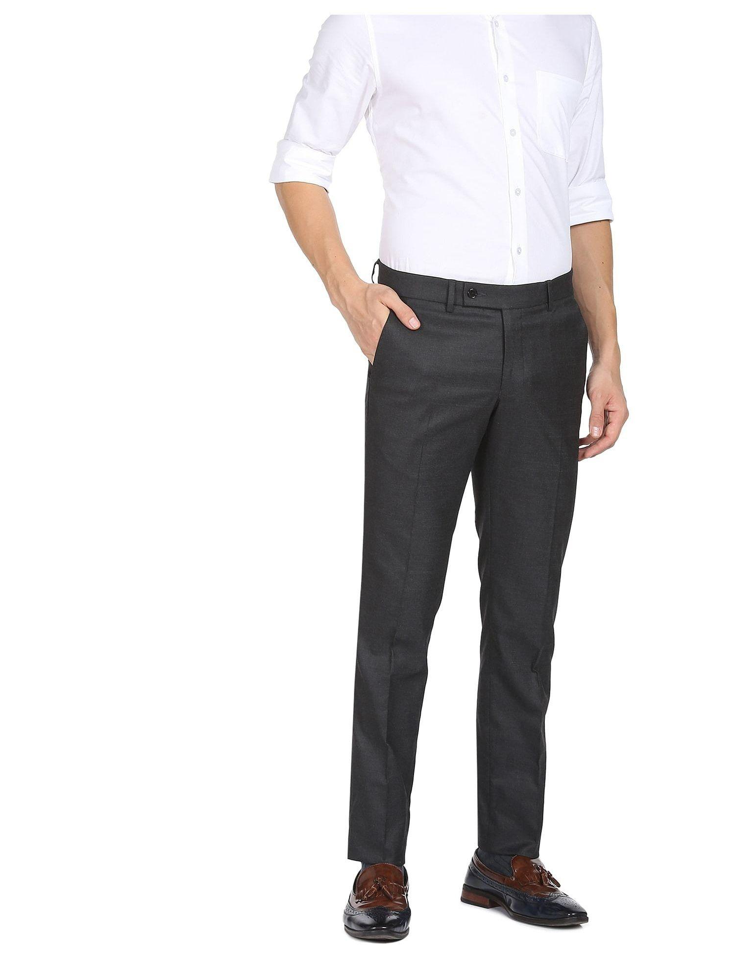 twill check smart flex formal black trouser