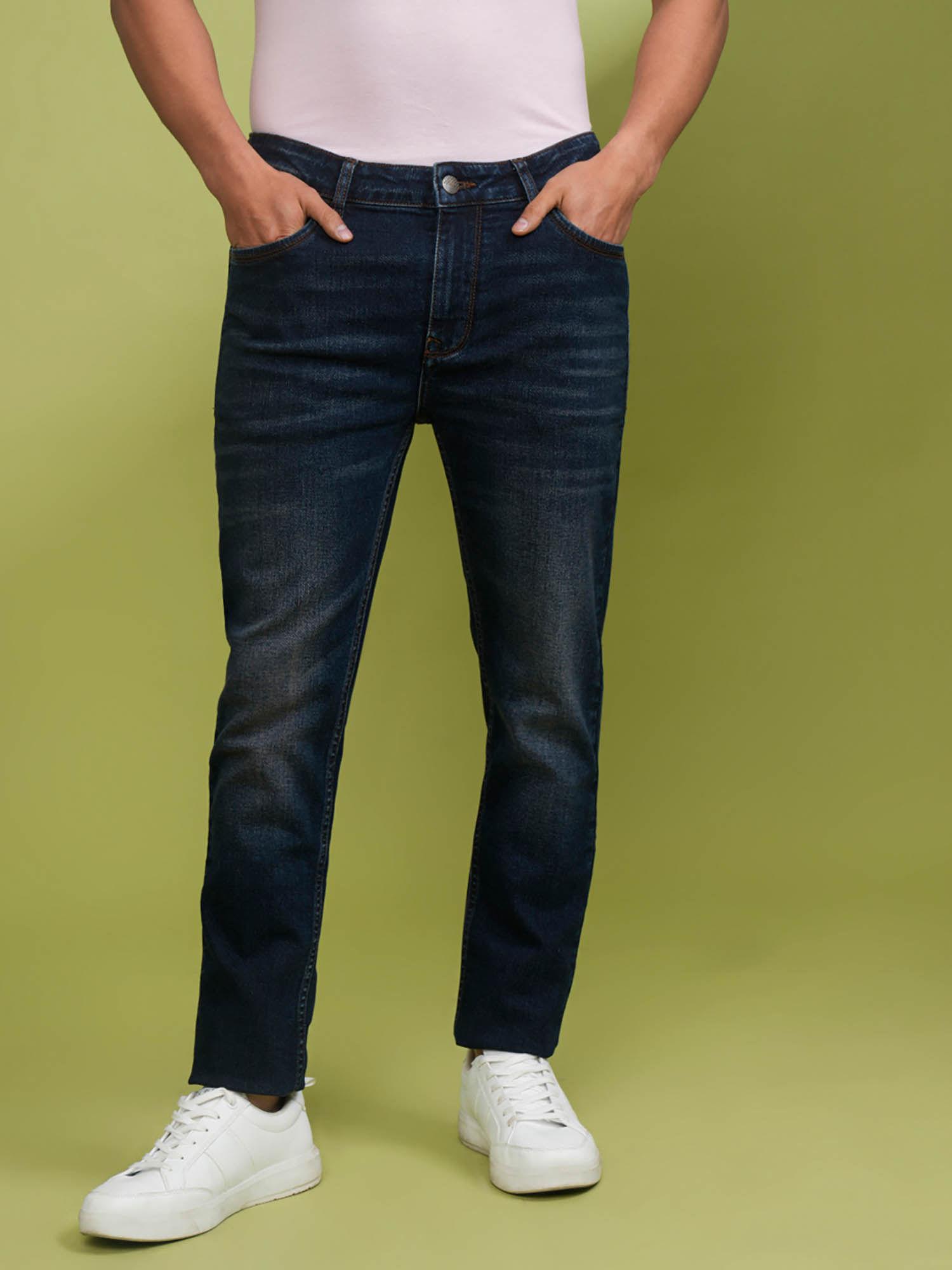 twill dark blue jeans