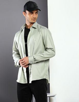 twill easy care fitted casual shirt