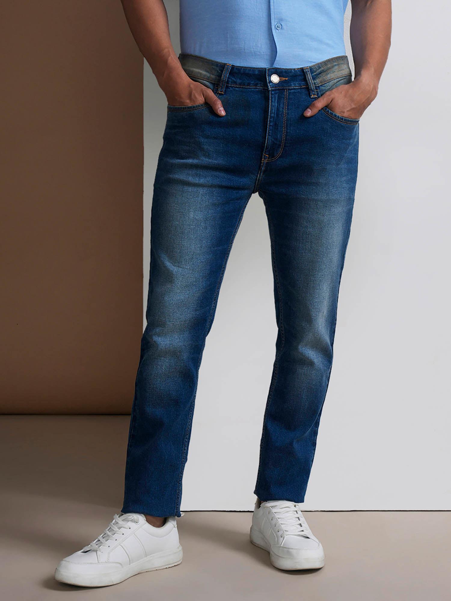 twill mid blue soft feel jeans