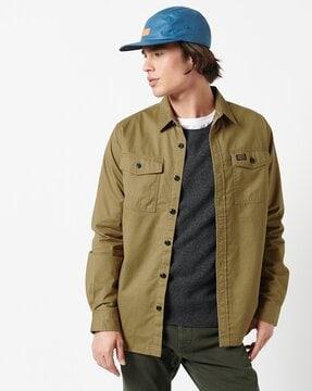 twill miller overshirt with flap pockets