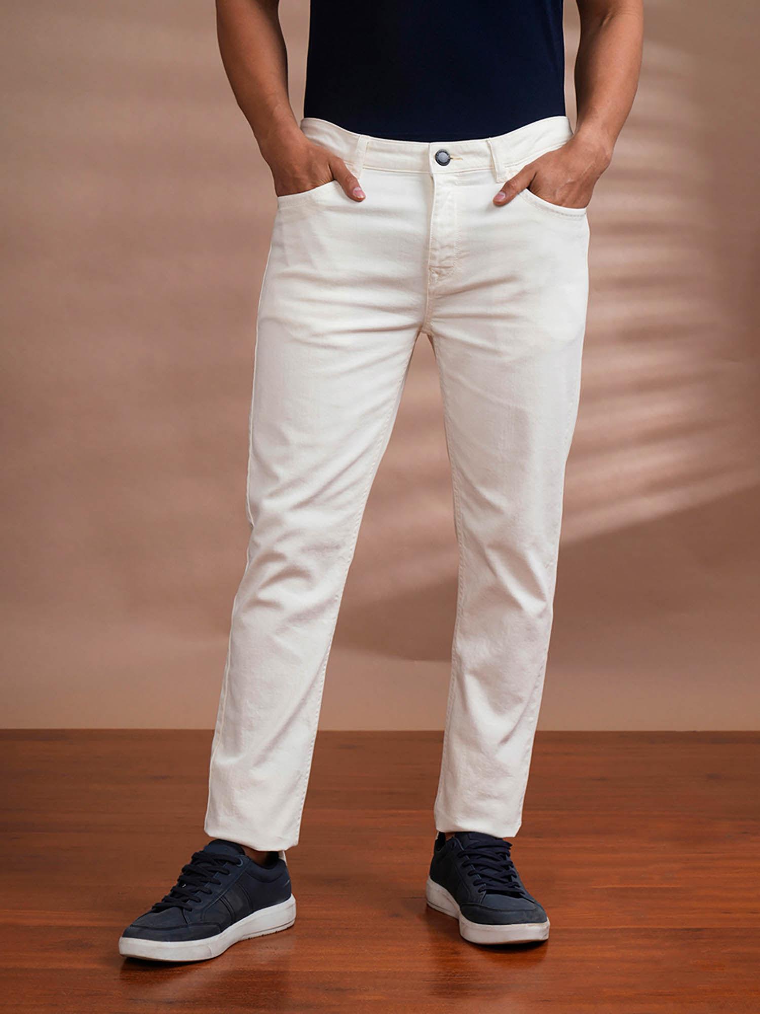 twill premium white denim jeans