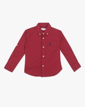 twill shirt with patch pocket