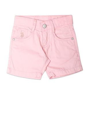 twill solid shorts