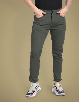 twill solid trousers