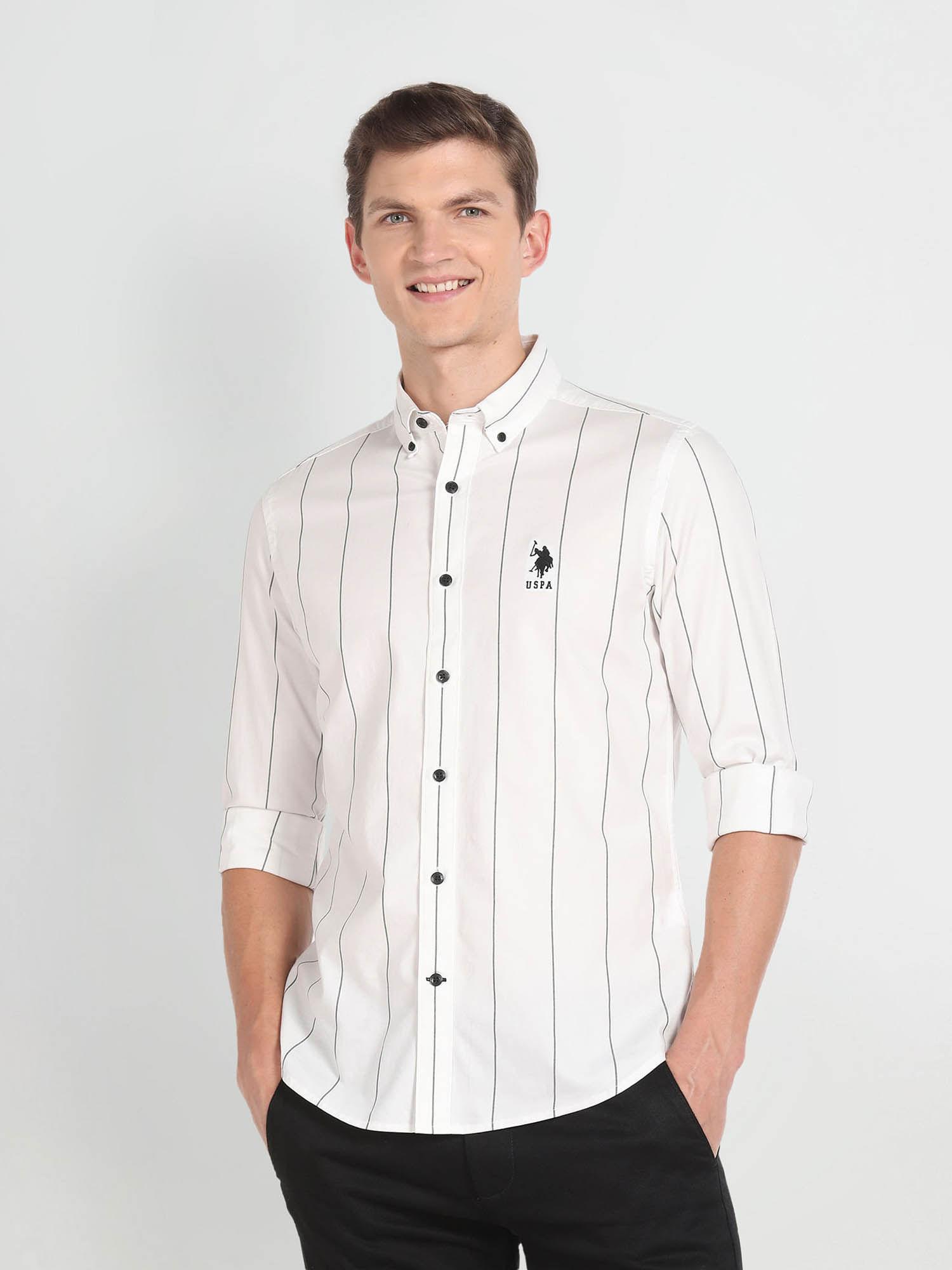 twill vertical stripe shirt