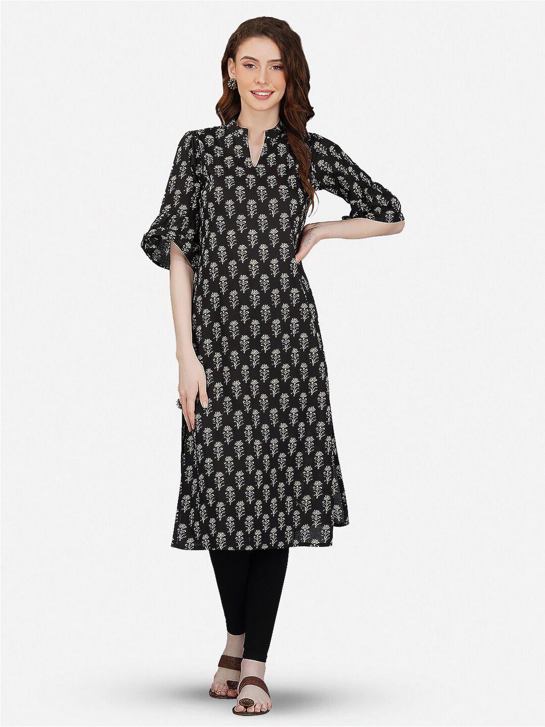 twilldor black ethnic motifs formal a-line midi dress