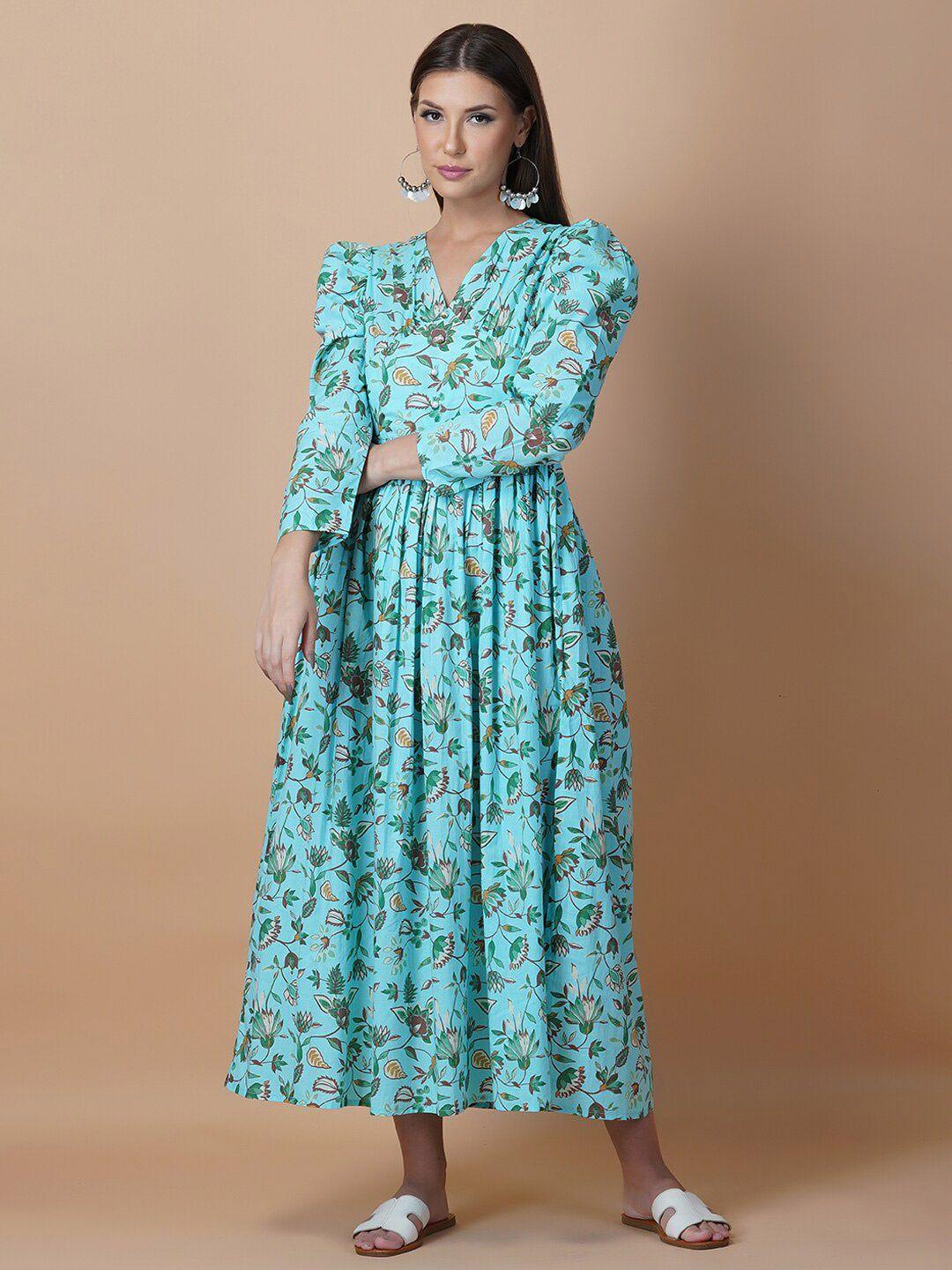 twilldor blue floral midi dress