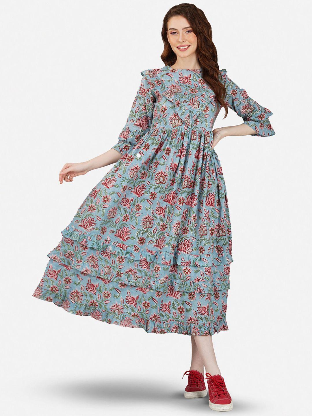 twilldor grey floral formal midi dress