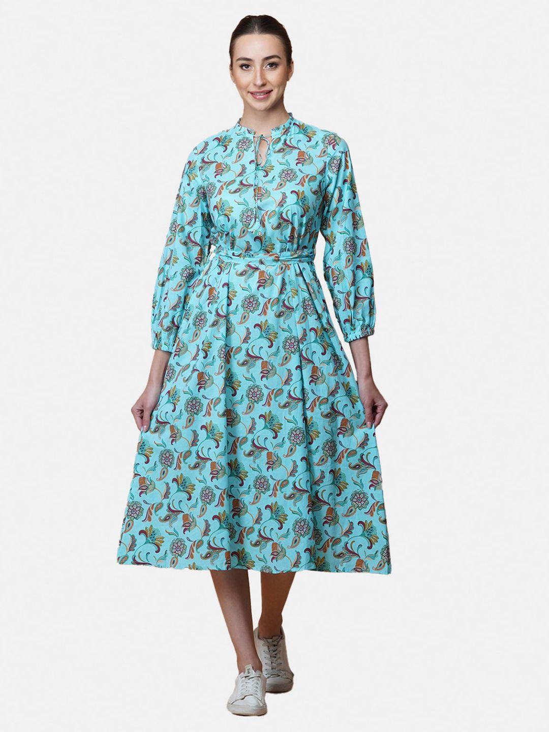 twilldor women floral printed cotton midi dress