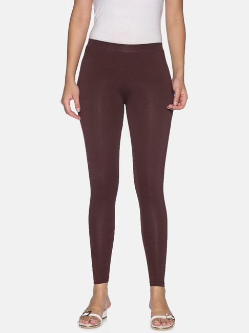 twin birds brown cotton ankle length leggings