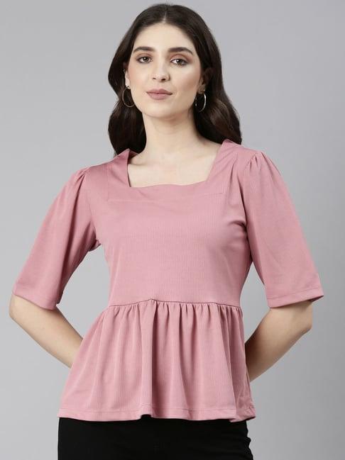 twin birds pink striped top
