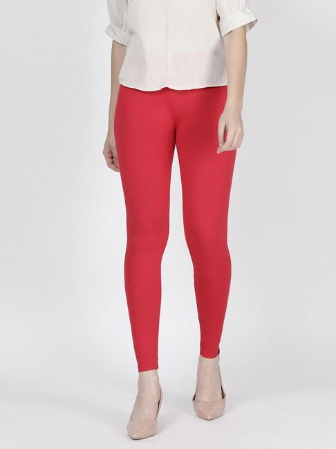 twin birds red mid rise leggings