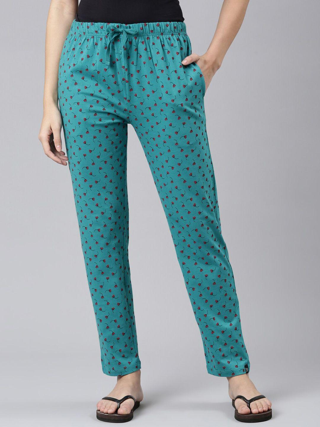 twin birds women floral printed pure cotton lounge pant