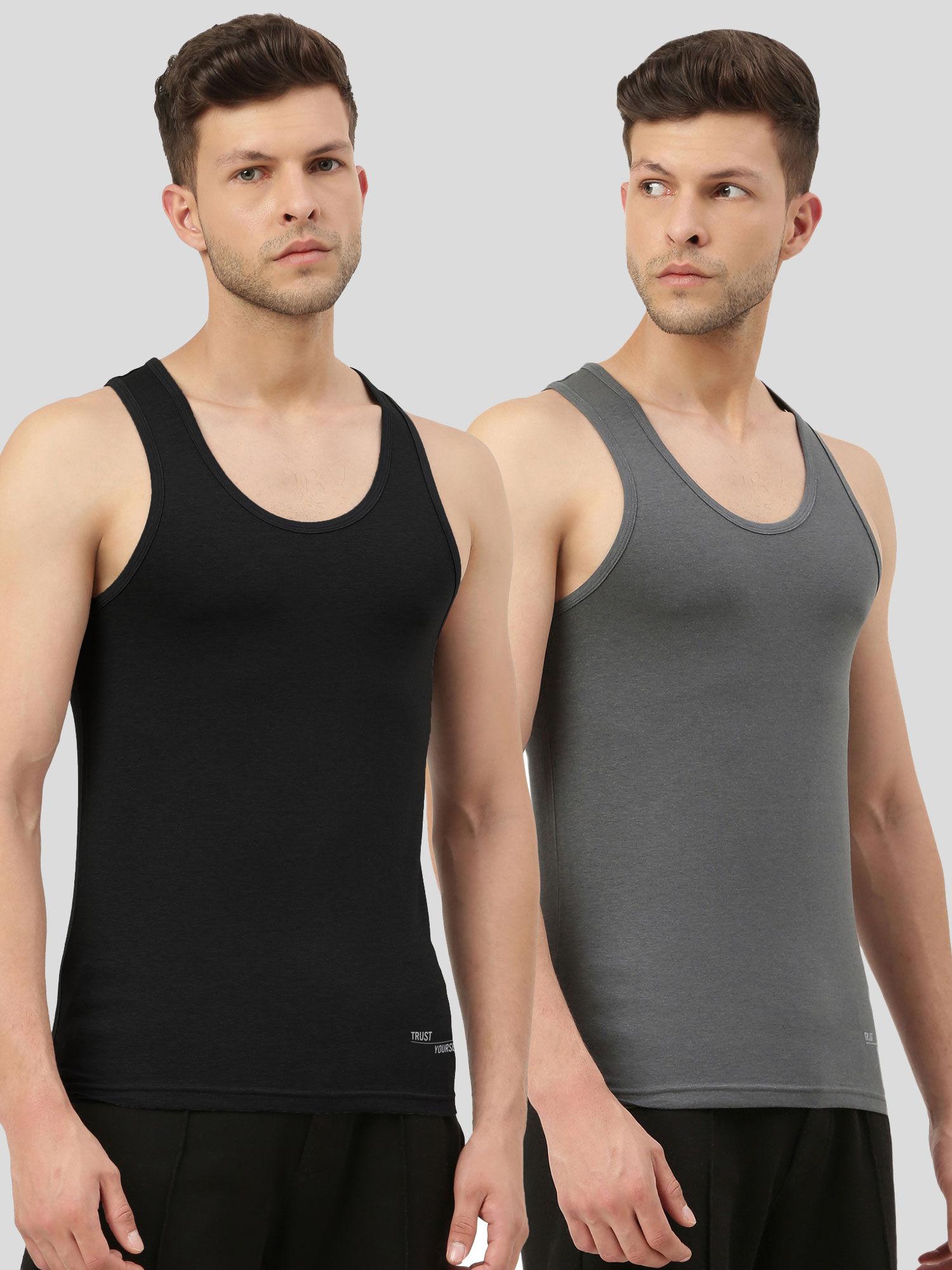 twin skin bamboo comfort vest - multi color (pack of 2)
