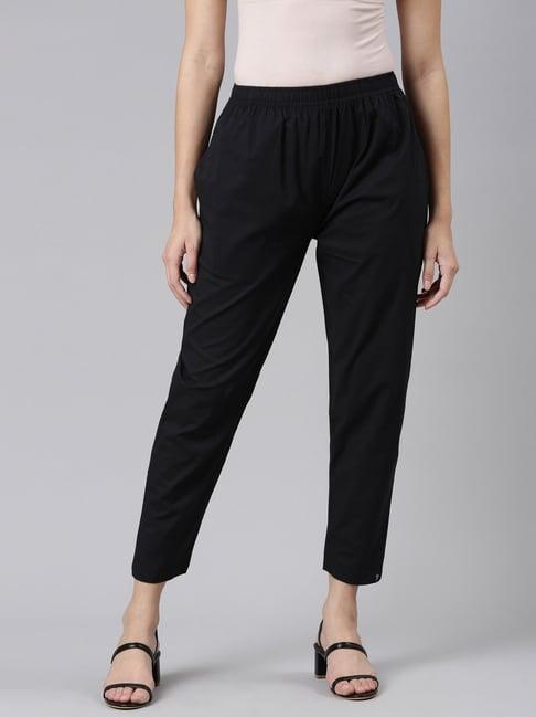 twin birds black cotton pants