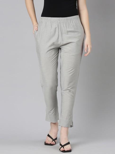 twin birds grey straight fit pants