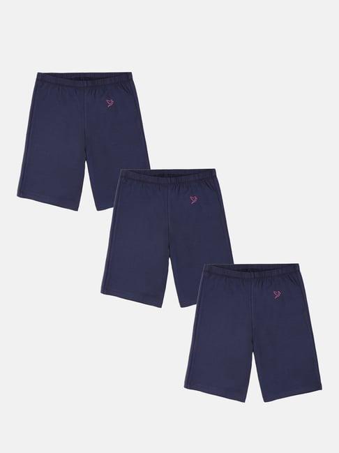 twin birds kids navy solid shorts (pack of 3)