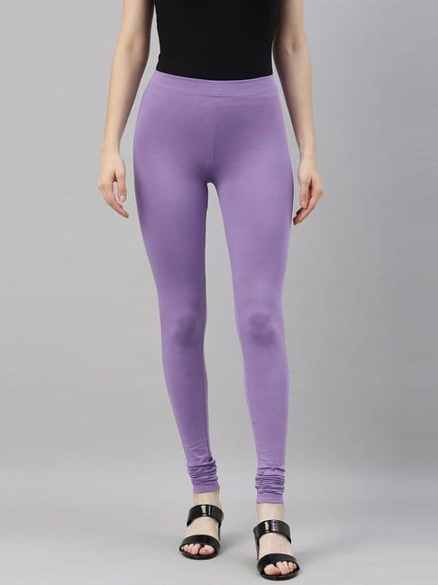 twin birds lilac cotton full length leggings