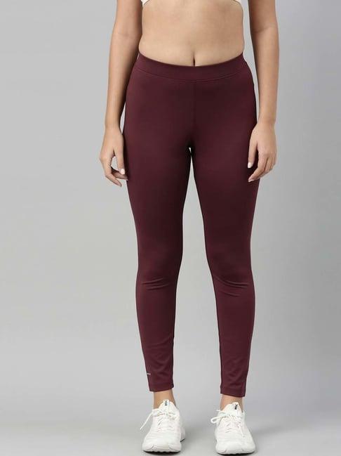 twin birds maroon mid rise sports tights