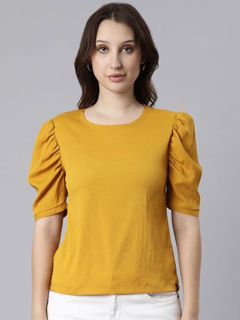 twin birds mustard top