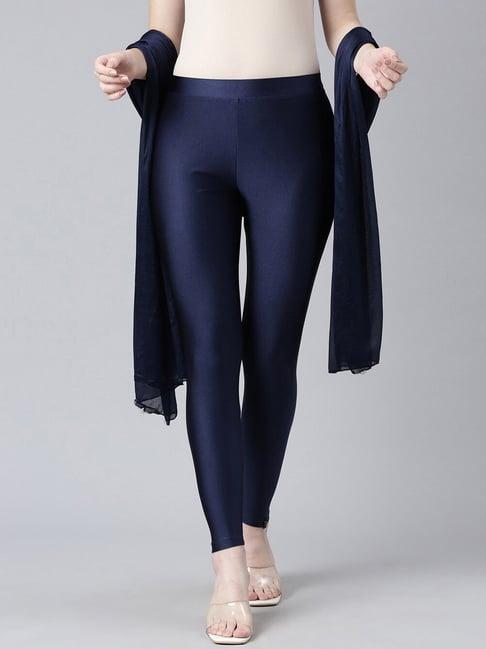 twin birds navy plain leggings with dupatta