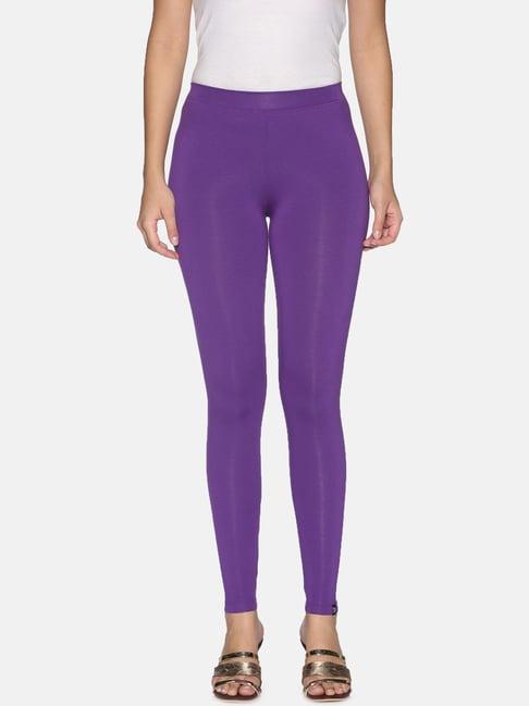 twin birds purple ankle length leggings