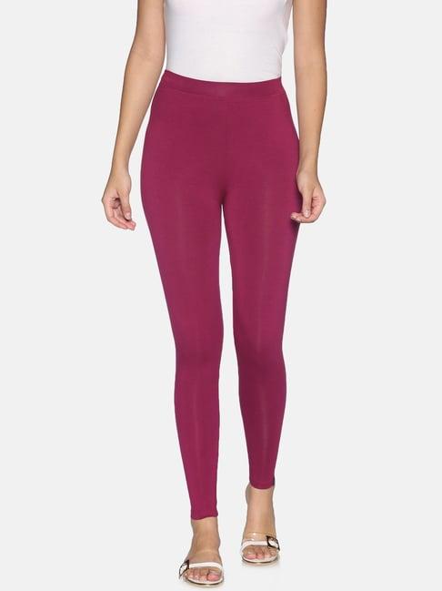 twin birds purple ankle length leggings