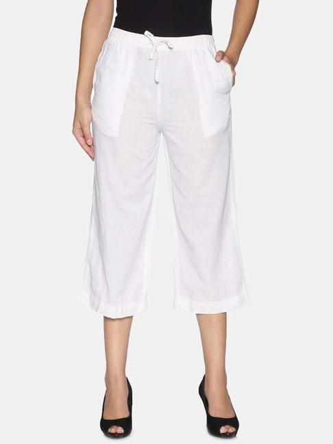 twin birds white cotton culottes