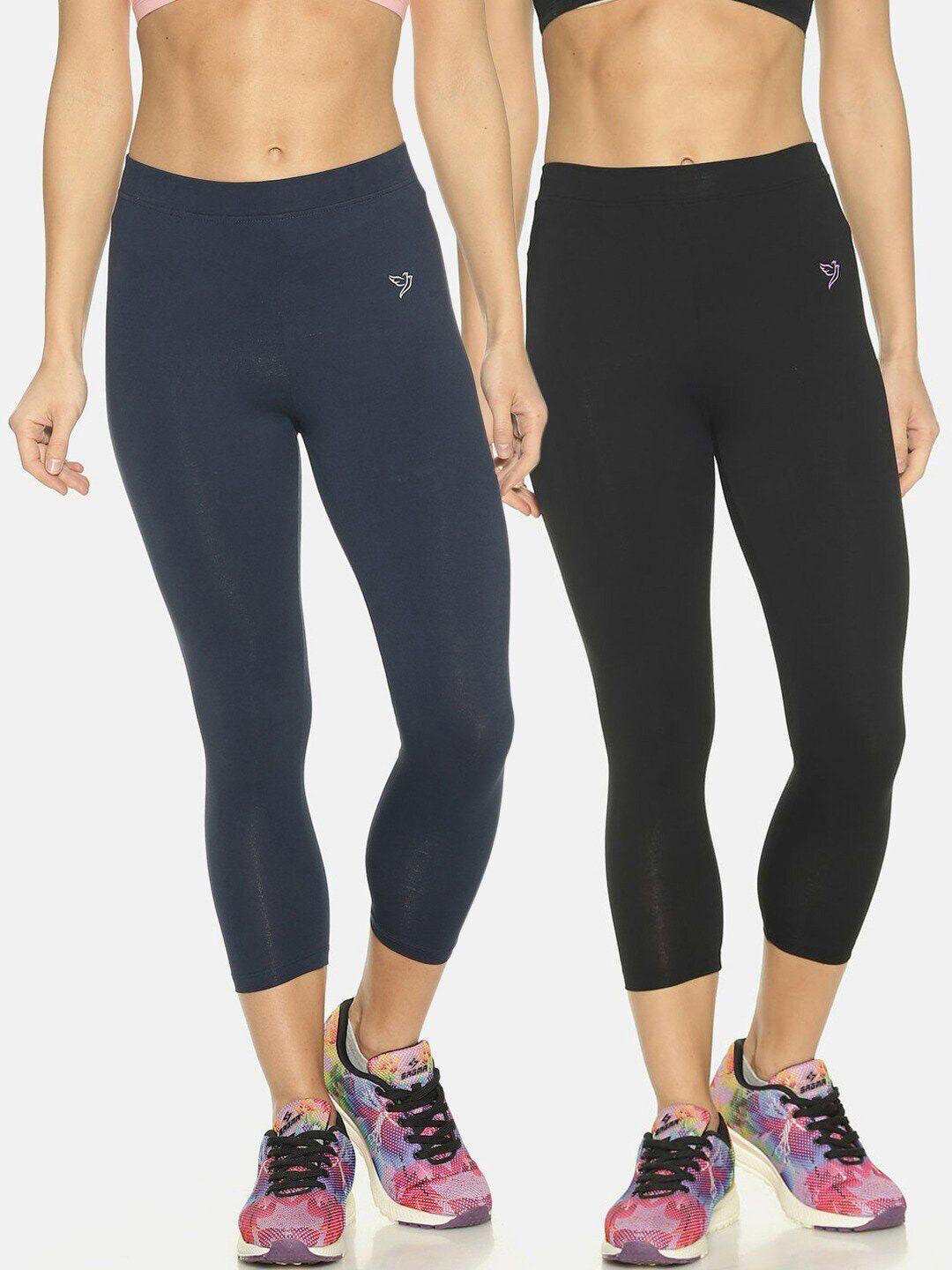 twin birds women pack of 2 high-rise cropped gym tights