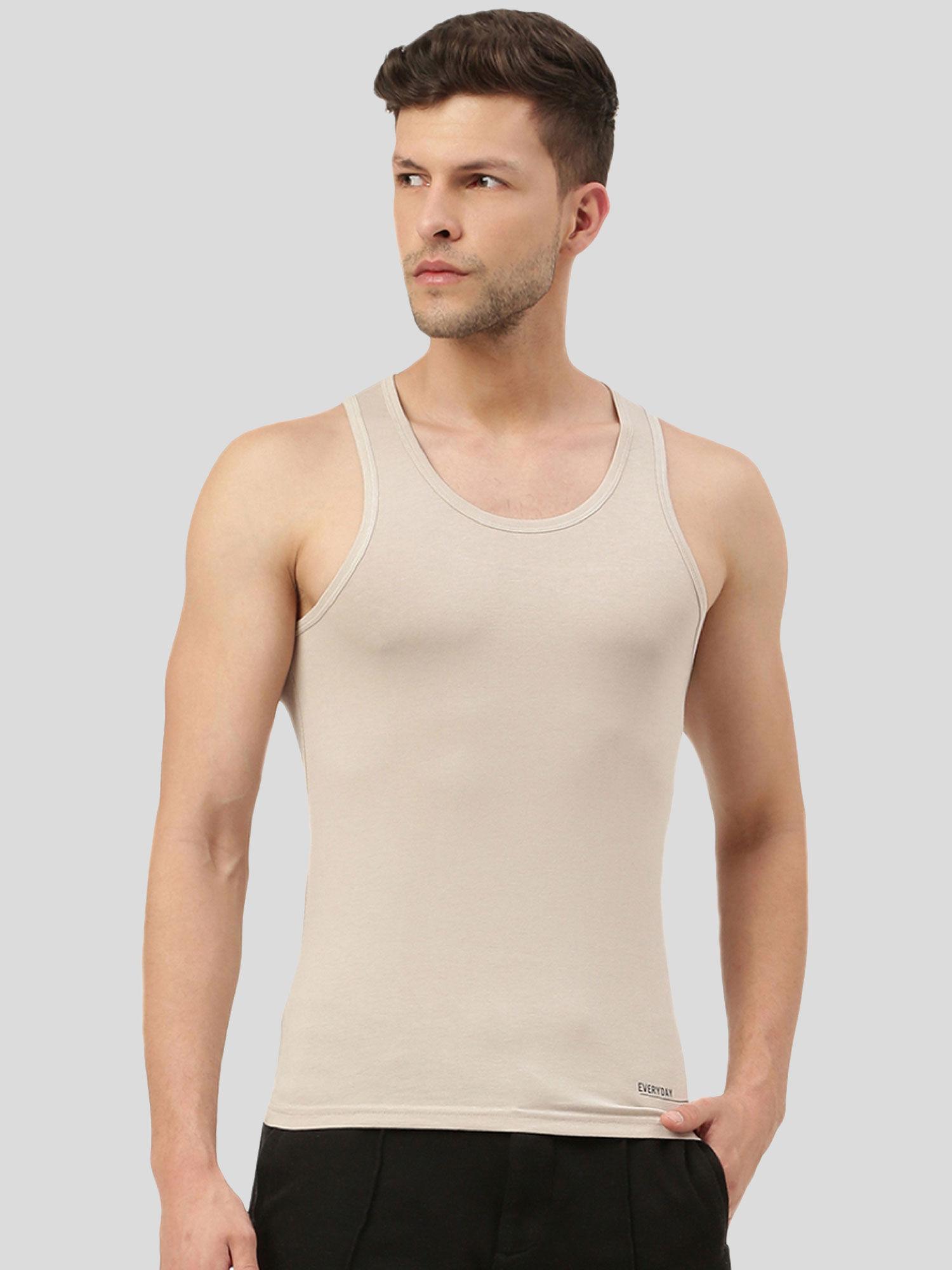 twin skin bamboo comfort vest - beige