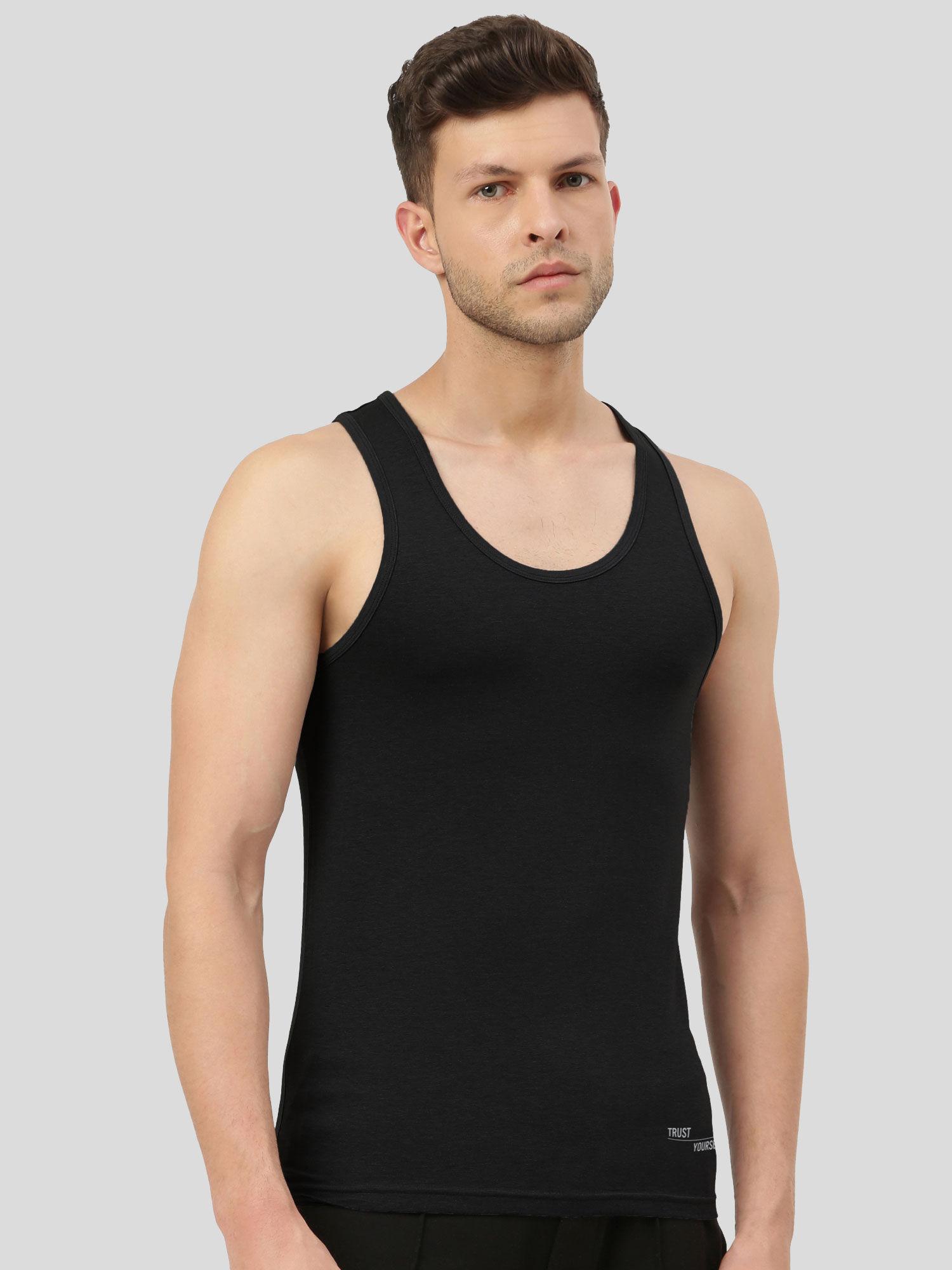 twin skin bamboo comfort vest - black