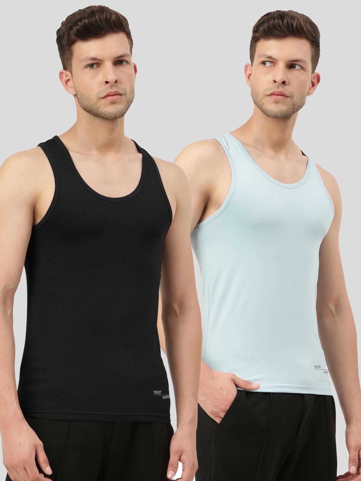 twin skin bamboo comfort vest - multi color (pack of 2)