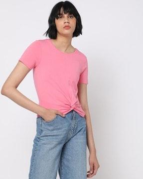 twist-knot relaxed fit t-shirt