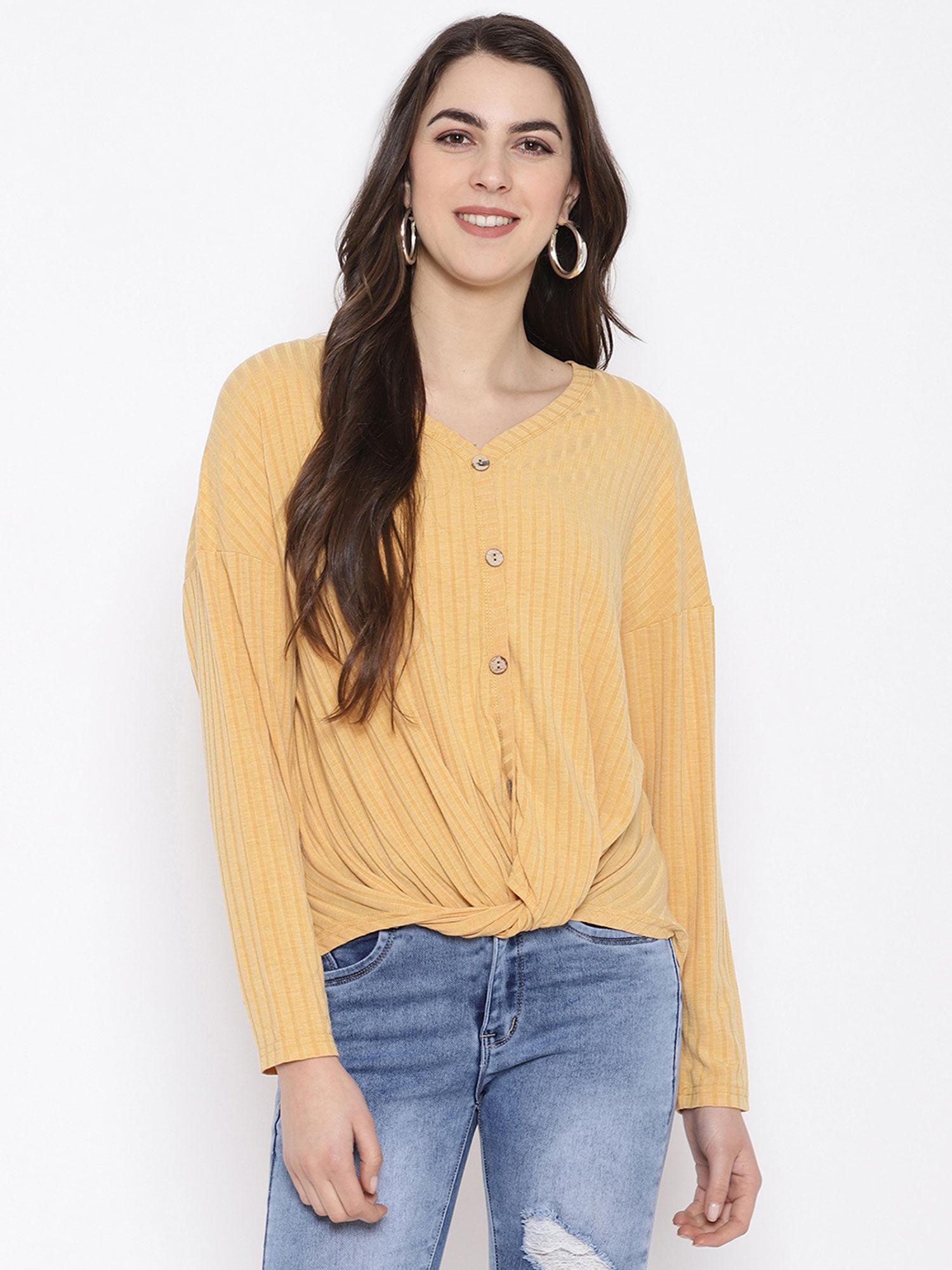 twisted hem blouse