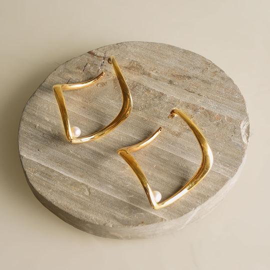 twisted pearl hoops