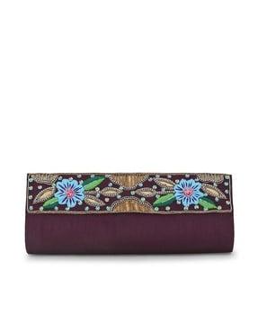 two compartment embellished clutch