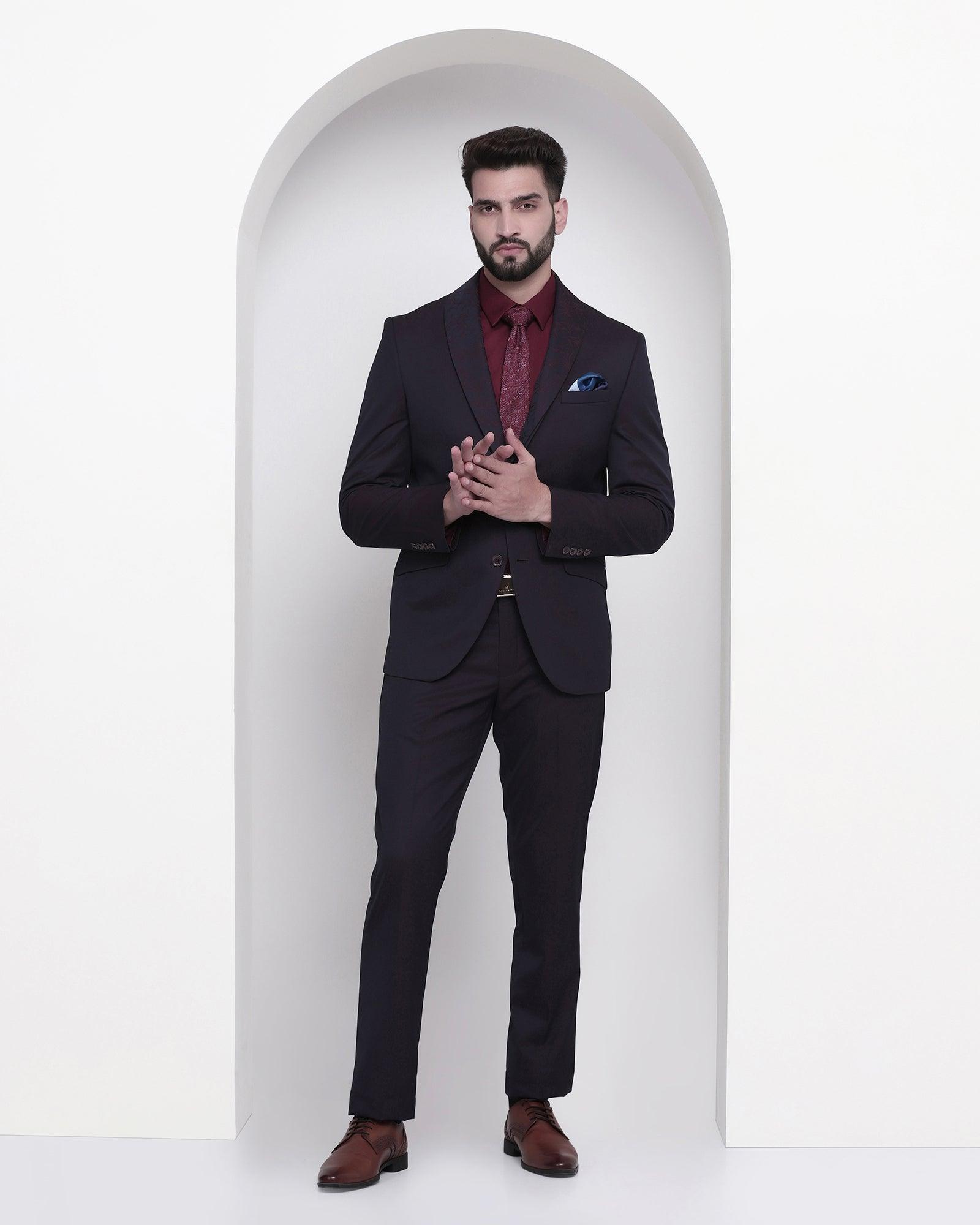 two piece wine solid formal suit - mclaren