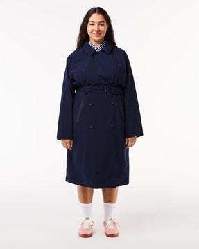 two-ply pique oversized trench coat