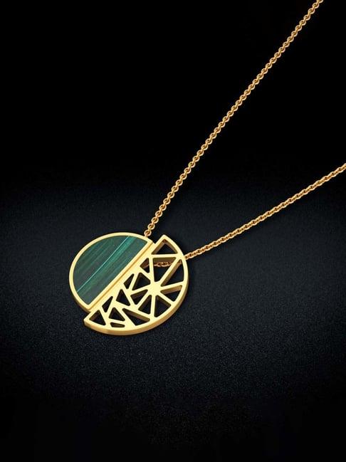 two size semi-circles joined gold pendant