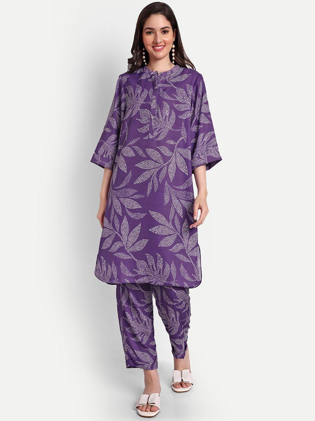 tyaar floral printed georgette a line kurta with trousers