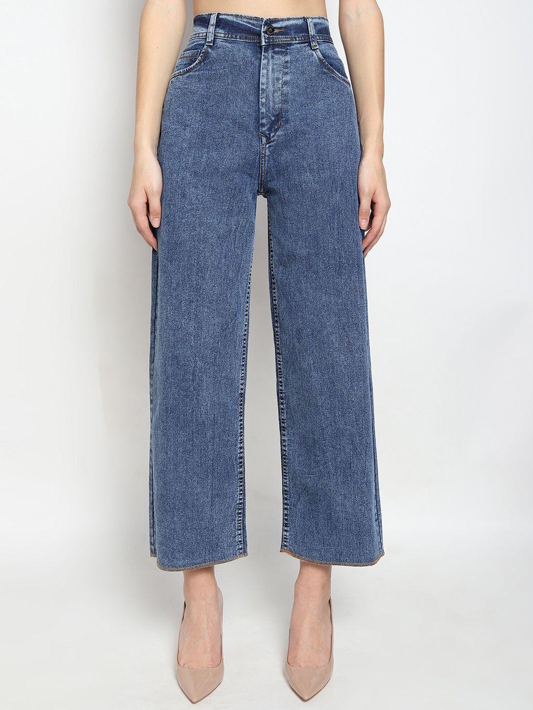 tyffyn women jean wide leg high-rise stretchable jeans